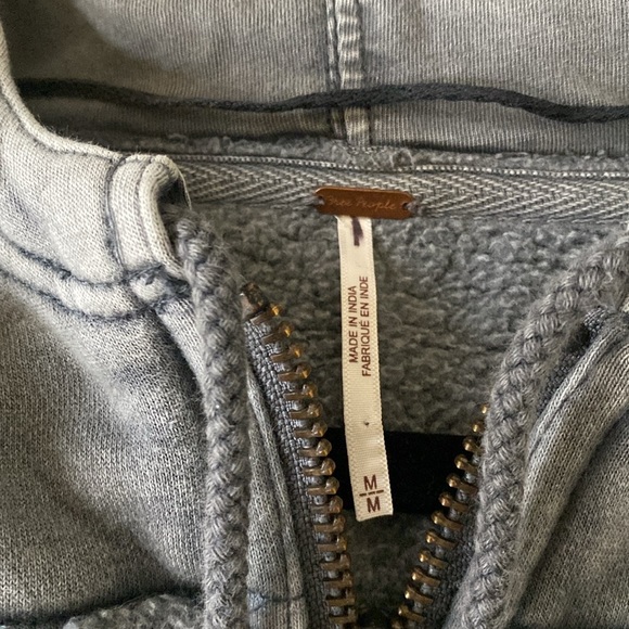 NWOT Free People Zip Up Oversized Hoodie - Picture 3 of 5